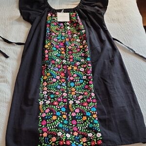 NWT Origin MEXICO COTTON EMBROIDERED BLACK DRESS SZ xL